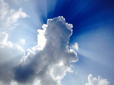 Blue clouds form spotlight