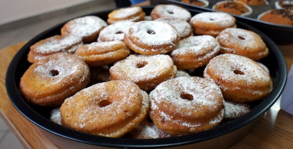 Fat thursday donuts powdered sugar