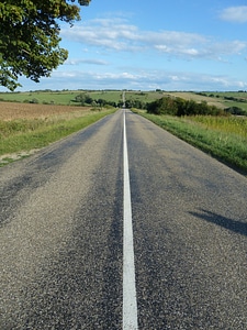 Asphalt straight road landscape photo
