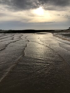 Waves sunset beach