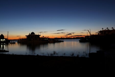 Riverside night view afterglow