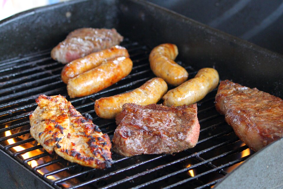 Steak sausage chicken