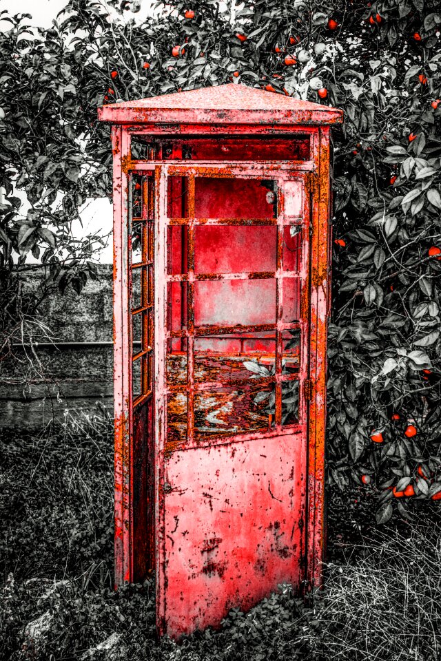 Antique retro phone booth
