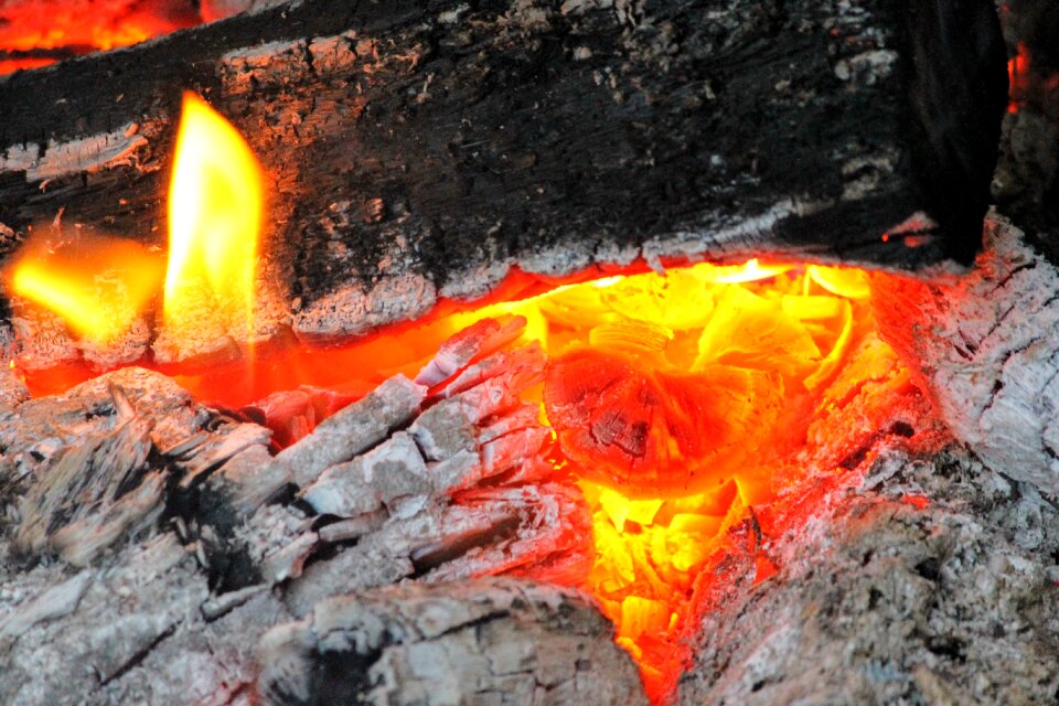 Hot red fireplace photo