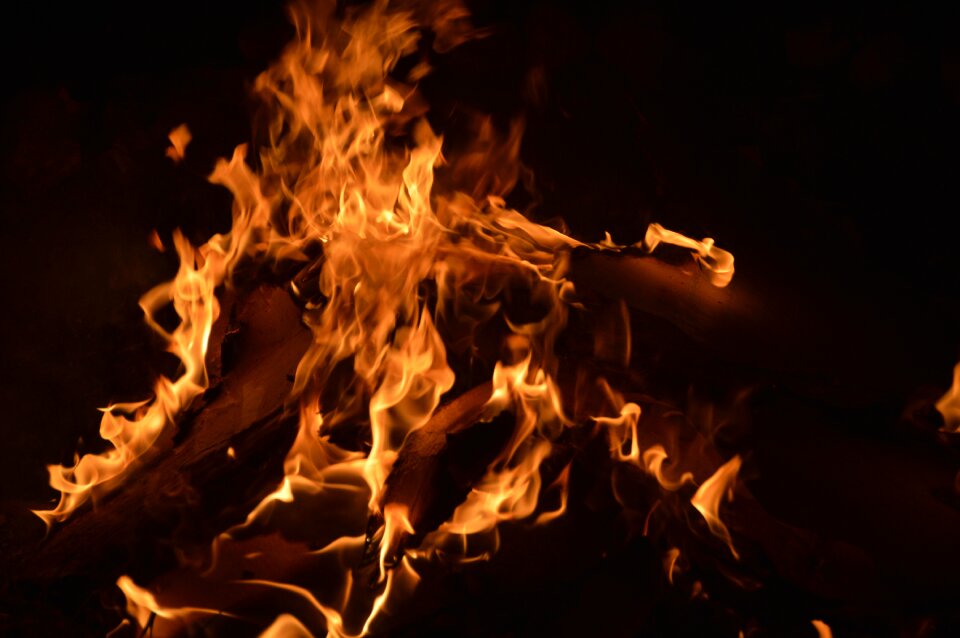 Campfire flame wood fire