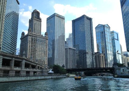 Chicago river skyline photo