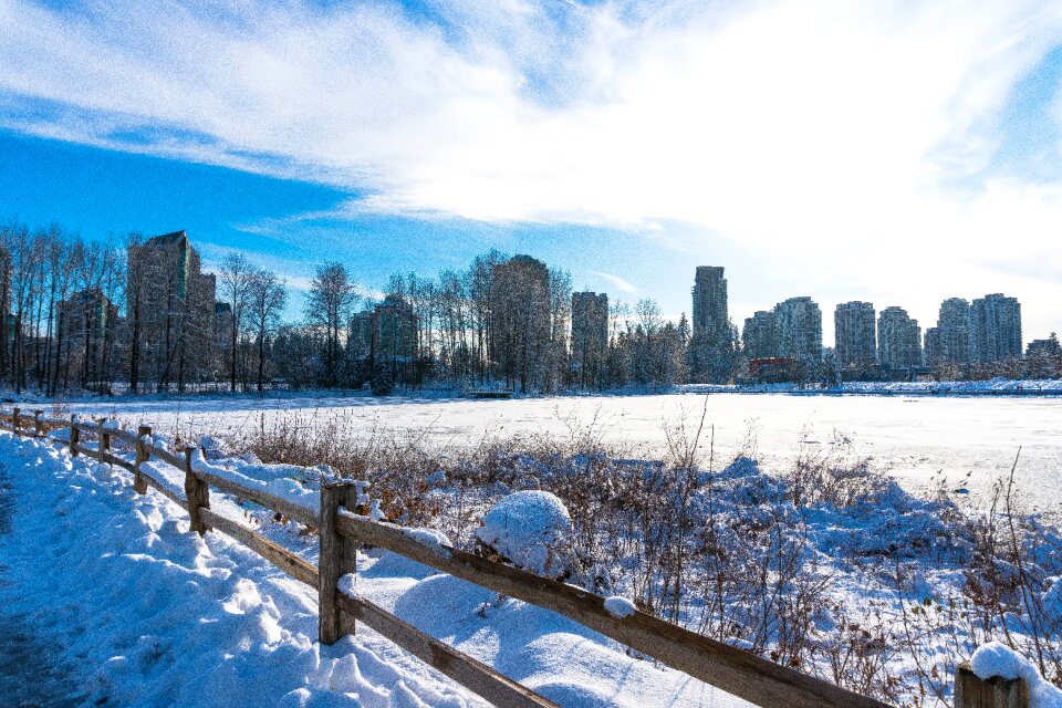 Nature lake snow