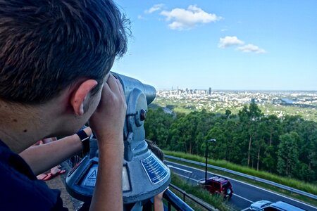 Binoculars distant landscape