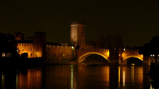 Bridge historic night photo
