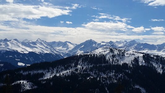 Wintry alpine ridge