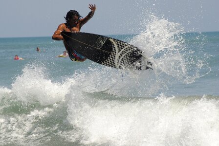 Wave water surfboard photo