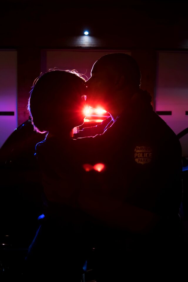 Woman kissing love