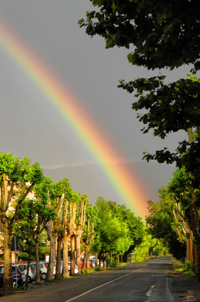 Rainbow thunderstorm sun