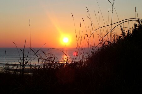 Ocean sea beach sunset photo