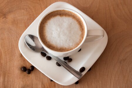 Coffee teacup coffee beans