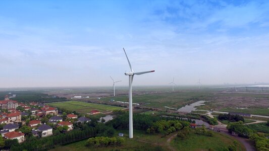 Shanghai golden bridge wind turbine photo