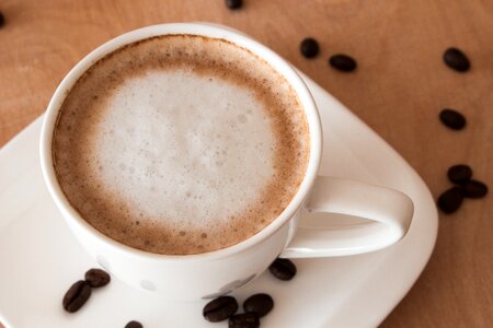 Coffee teacup coffee beans