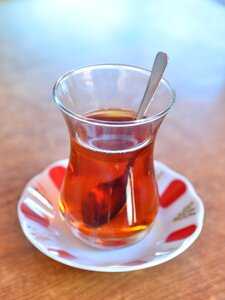 Turkish tea glass tea photo