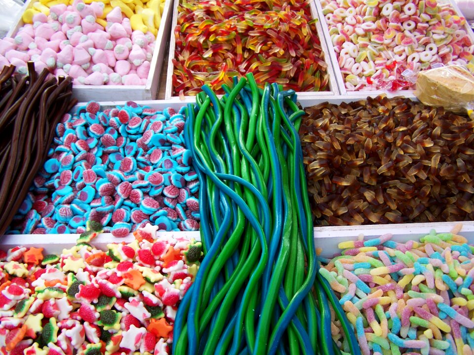 Mixed sweets colorful goodies food