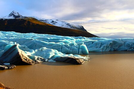 Blue ice lagoon glacier
