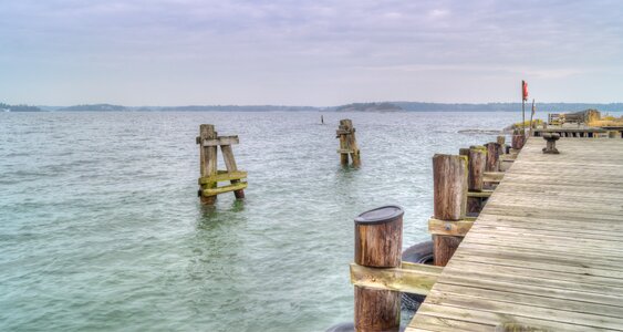 Marina wood bridge archipelago