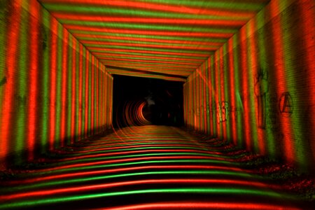 Colorful underpass structure