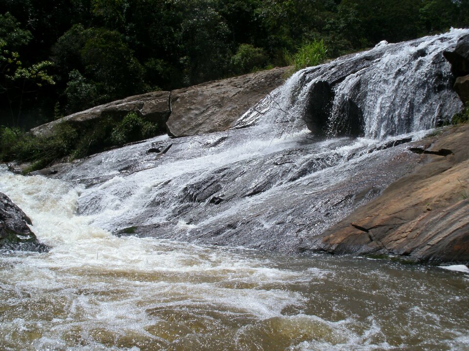 Landscape gray waterfall