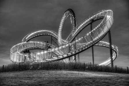 Monochrome bridges night photograph