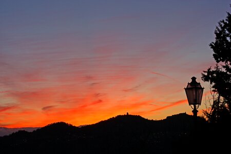 Landscape hills sunset photo