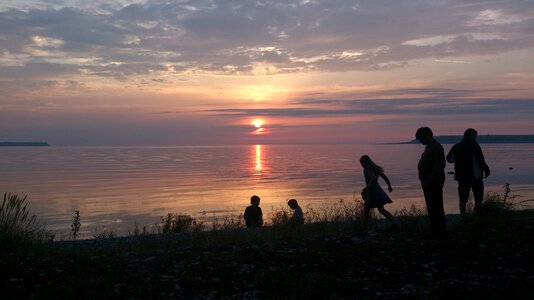 Sea twilight people photo