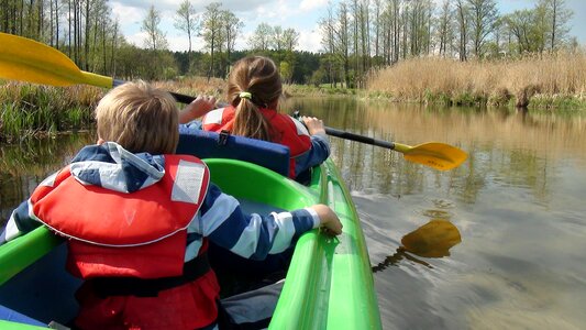 Kayak children canoe trip