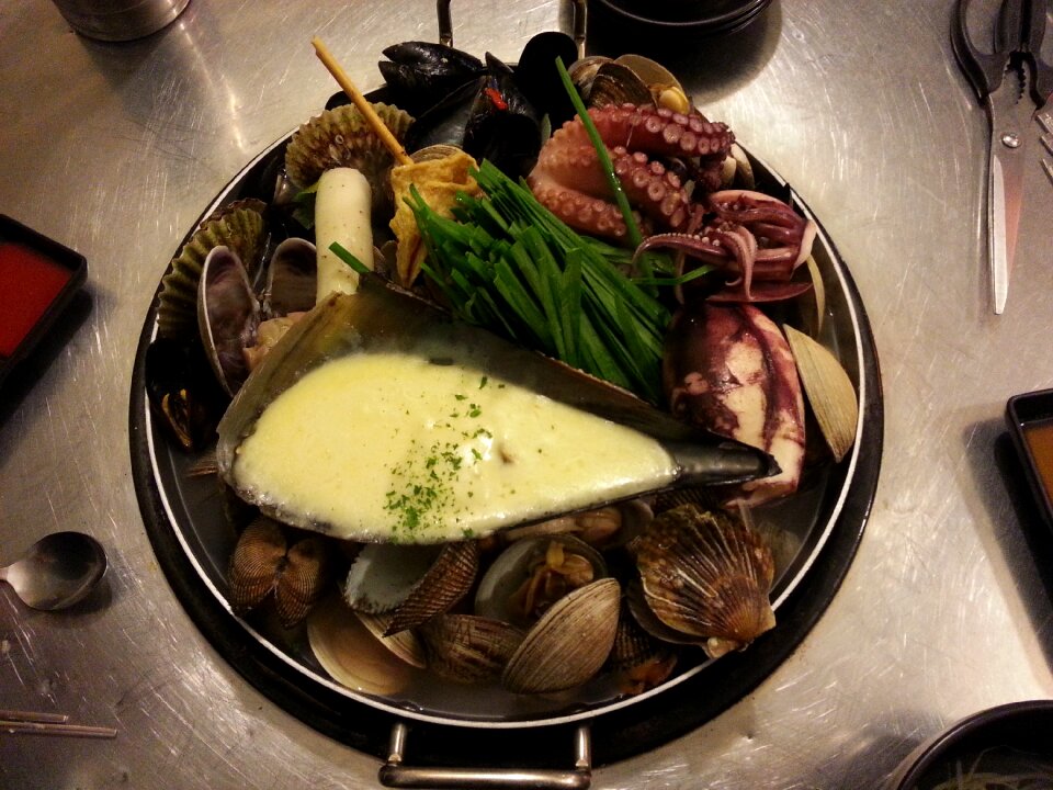 Steamed clams seafood cheese