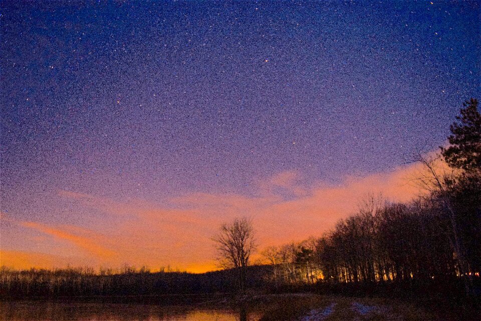 Orange sky landscape