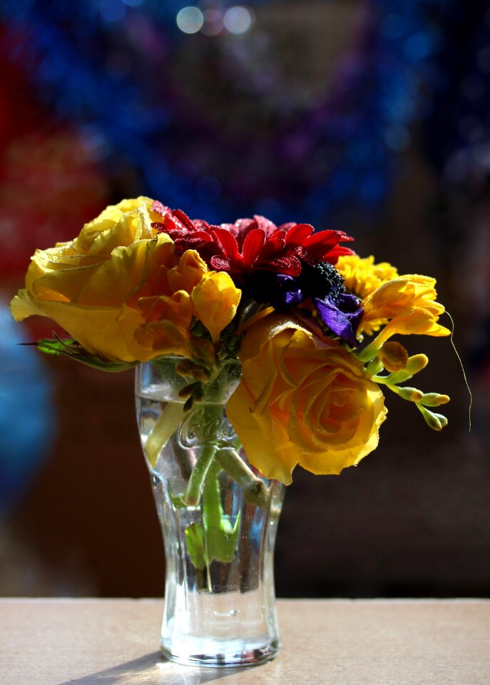 Yellow glass decoration
