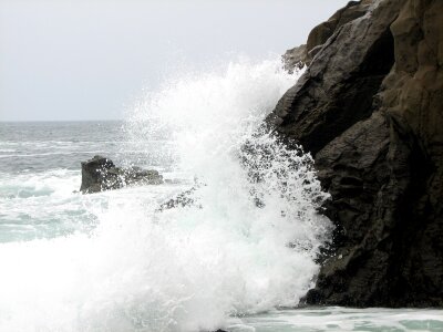 Ocean breaking wave photo