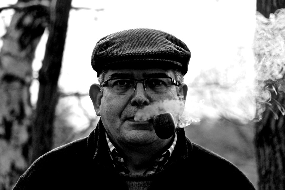 Face black white smoke