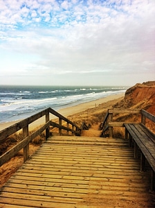 Dunes clouds sea photo