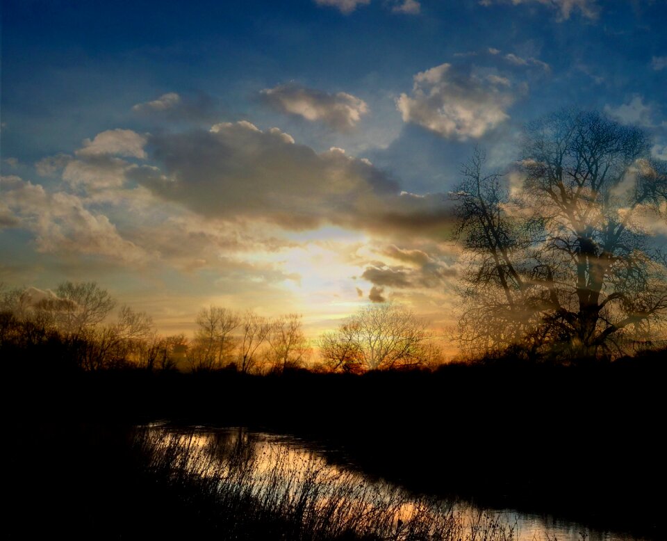 Dramatic scenic blue photo