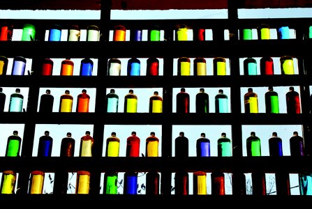 Roussillion vaucluse color liquid bottles bar arrangement