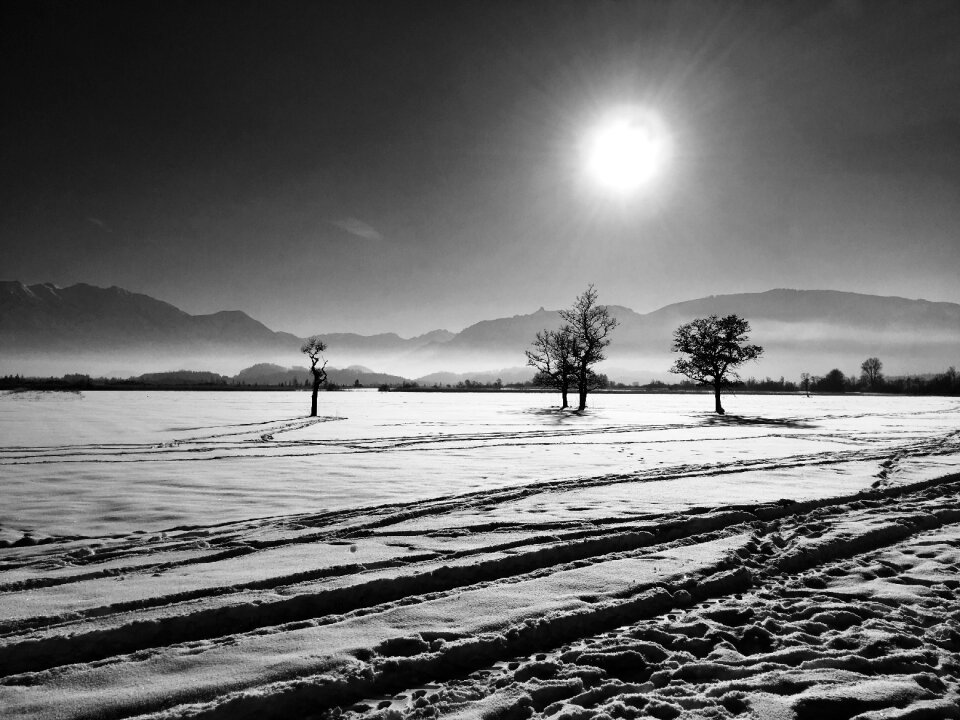 Winter mountains sun