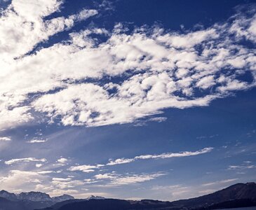 Blue clouds form covered sky photo