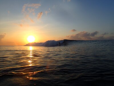 Sunrise surf sea photo