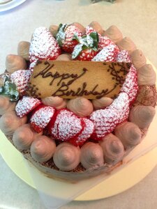 Birthday strawberries and cake