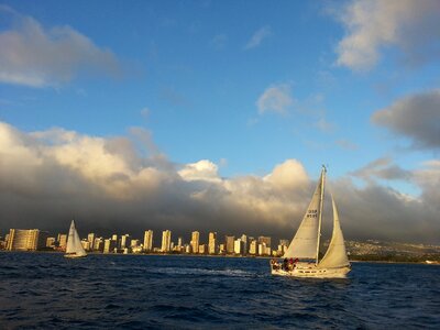 Sail boat ocean