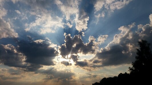 Cloud cover nature blue sky