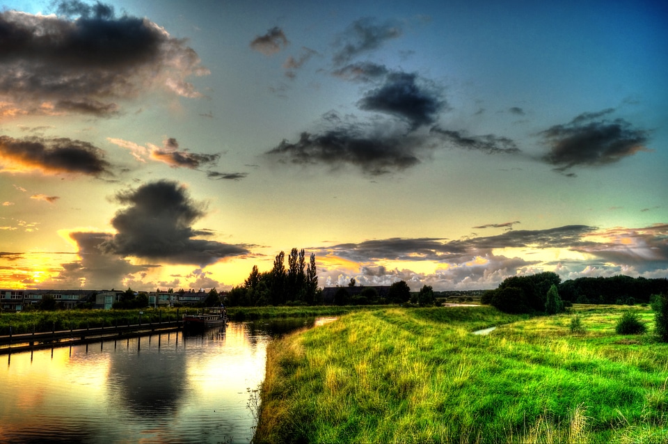Tranquil reflection evening
