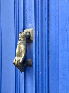 Blue decorative front door photo