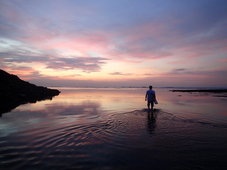 Sunrise sea surf photo