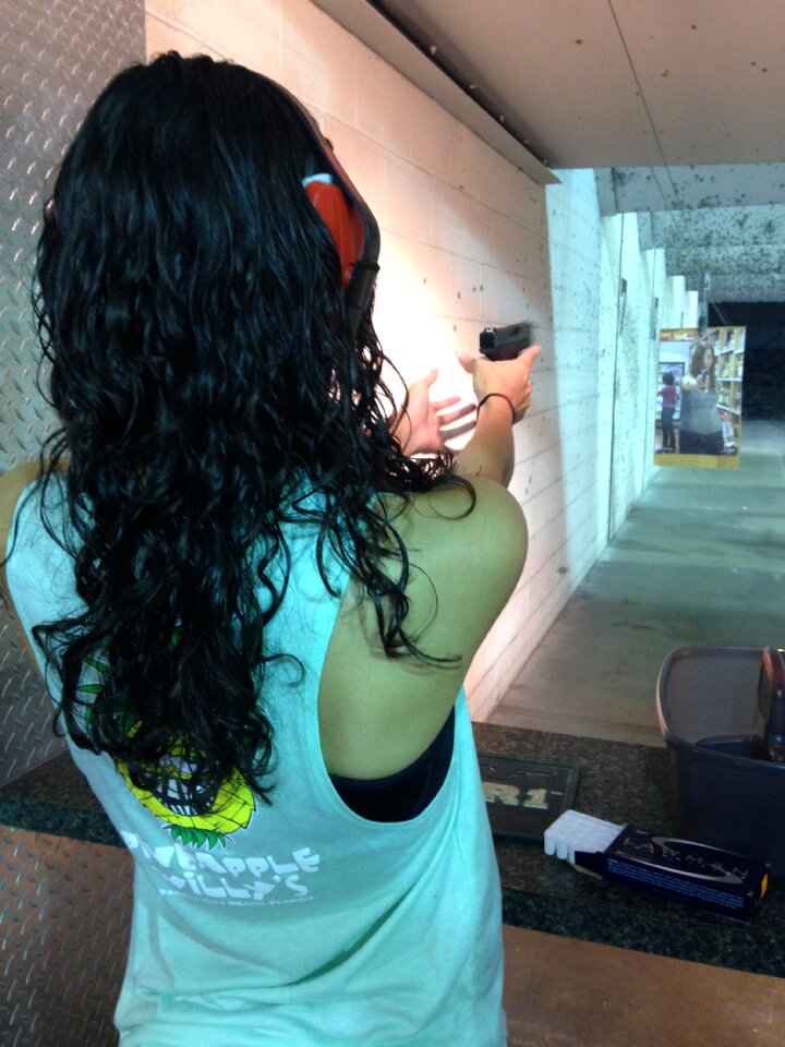 Weapons woman shooting