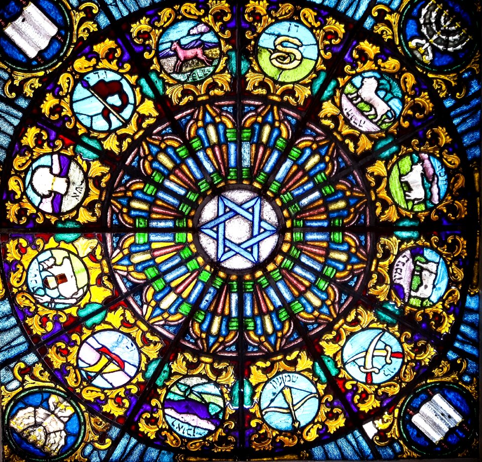 Church window star of david church